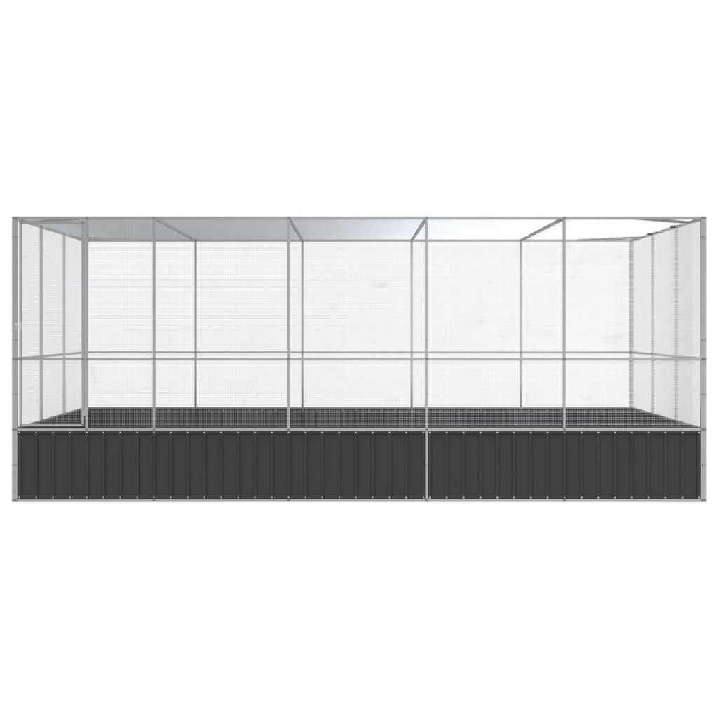 vidaXL Κλουβί με Επέκταση Ασημένιο 518x307x212 εκ. Ατσάλινο