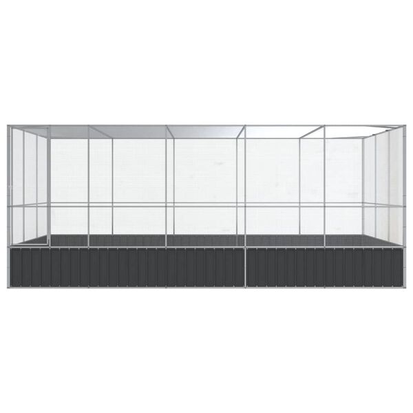 vidaXL Κλουβί με Επέκταση Ασημένιο 518x307x212 εκ. Ατσάλινο