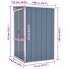vidaXL Αποθήκη Κήπου Επιτοίχια Γκρι 118x100x178 εκ. Γαλβ. Χάλυβας