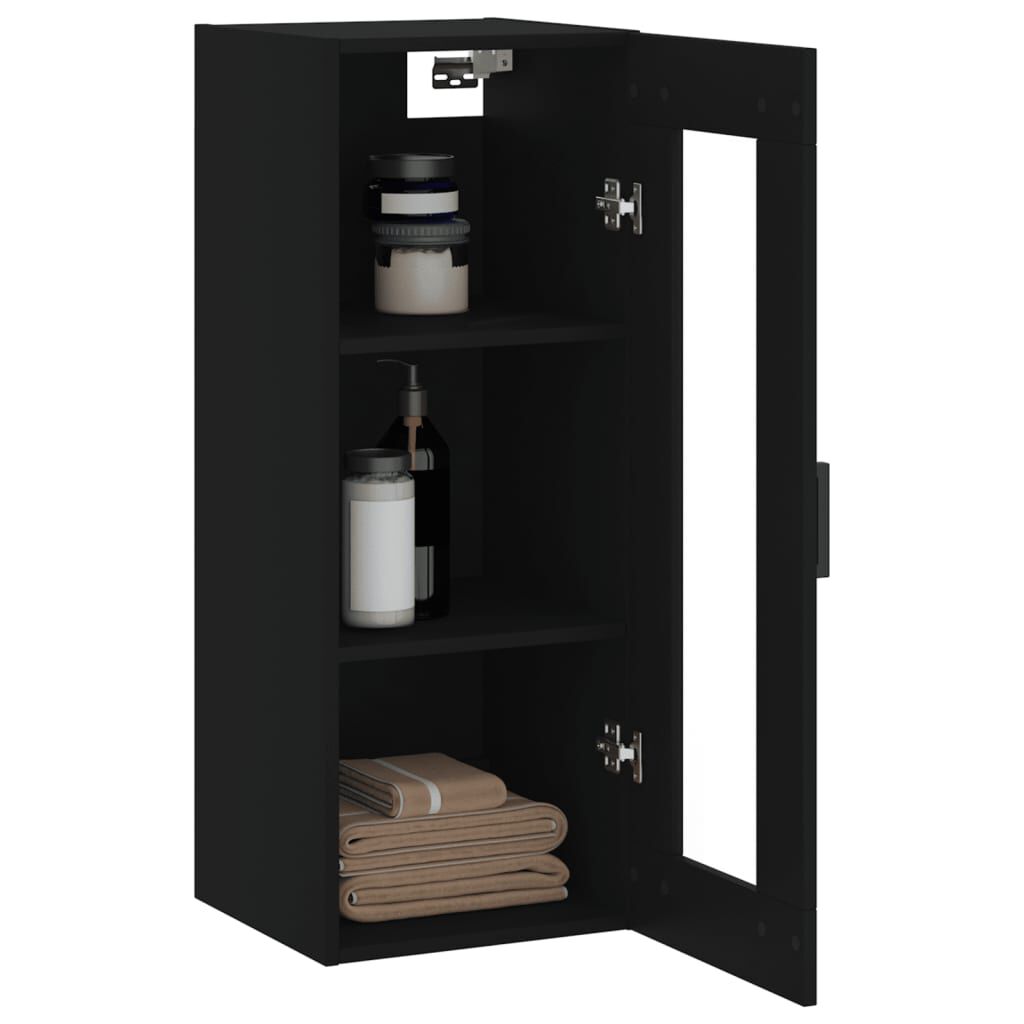 vidaXL Ντουλάπι Τοίχου Μαύρο 34,5x34x90 εκ.