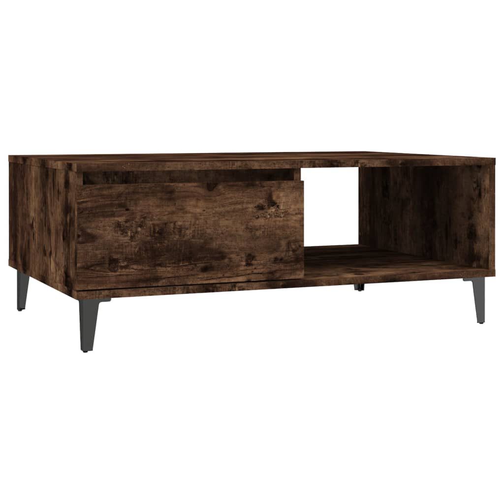 vidaXL Τραπεζάκι Σαλονιού Καπνιστή Δρυς 90x60x35 εκ. από Επεξ. Ξύλο