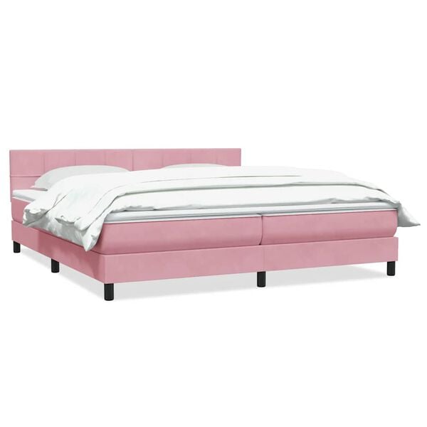 vidaXL &Kappa;&rho;&epsilon;&beta;ά&tau;&iota; Boxspring &mu;&epsilon; &Sigma;&tau;&rho;ώ&mu;&alpha; &Rho;&omicron;&zeta; 180x210 &epsilon;&kappa;. &Beta;&epsilon;&lambda;&omicron;ύ&delta;&iota;&nu;&omicron;