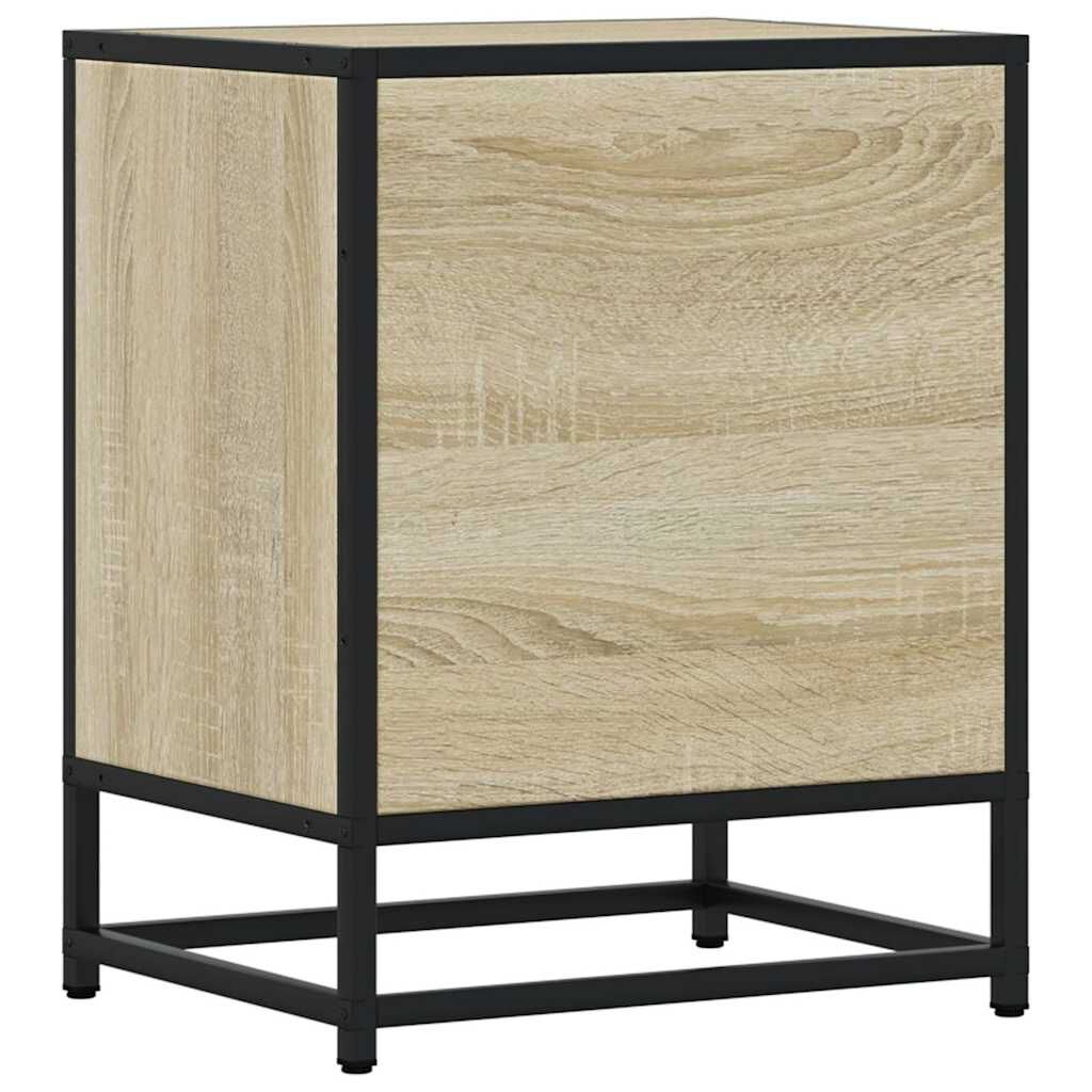 vidaXL Κομοδίνα 2 τεμάχια Sonoma Oak Κατασκευασμένο ξύλο και μέταλλο