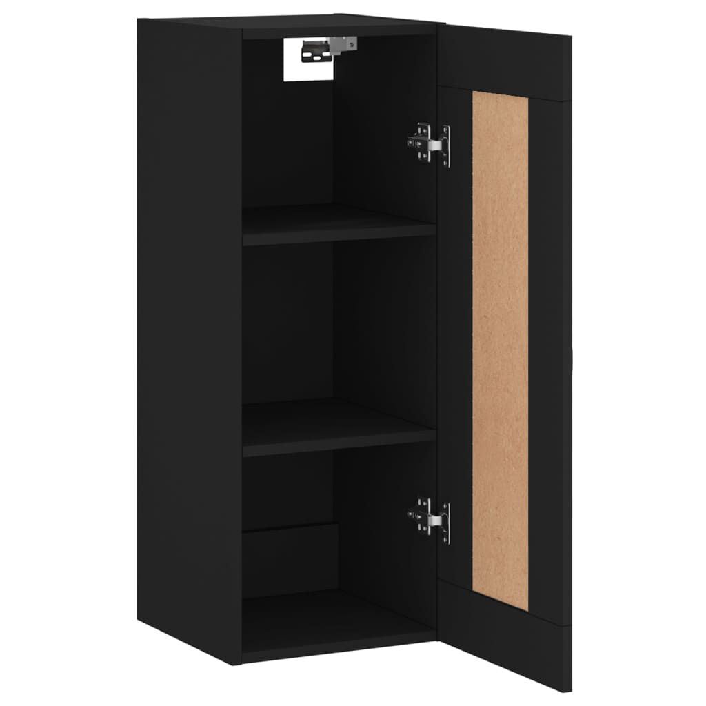 vidaXL Ντουλάπι Τοίχου Μαύρο 34,5 x 34 x 90 εκ. από Επεξεργασμένο Ξύλο