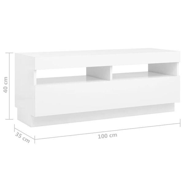 vidaXL Έπιπλο Τηλεόρασης με LED Λευκό 300 x 35 x 40 εκ.