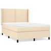 vidaXL Κρεβάτι Boxspring με Στρώμα Κρεμ 140x200 εκ. Υφασμάτινο
