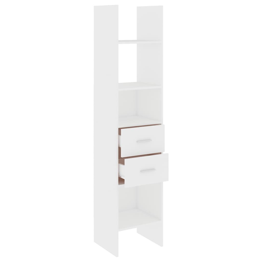 vidaXL Βιβλιοθήκη Λευκή 40 x 35 x 180 εκ. από Επεξ. Ξύλο