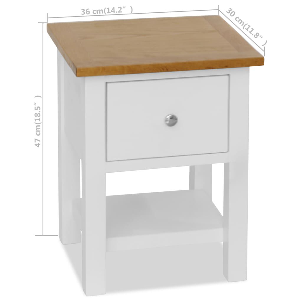 vidaXL Κομοδίνα 2 τεμ. 36 x 30 x 47 εκ. από Μασίφ Ξύλο Δρυός