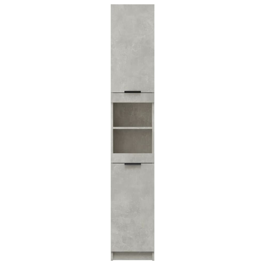 vidaXL Ντουλάπι Μπάνιου Γκρι Σκυροδέματος 32x34x188,5 εκ. Επεξ. Ξύλο