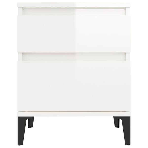 vidaXL Κομοδίνα Γυαλιστερό Λευκό 40x35x50 εκ.