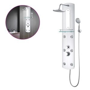 vidaXL Στήλη Ντους Υδρομασάζ Ασημί 25 x 43 x 120 εκ.