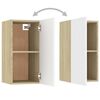 vidaXL Έπιπλο Τηλεόρασης Λευκό & Sonoma Δρυς 30,5x30x60εκ. Επεξ. Ξύλο