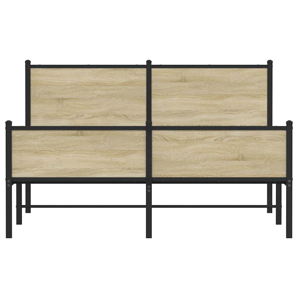 vidaXL Σκελετός Κρεβ. Χωρίς Στρώμα Sonoma Δρυς 140x200 εκ. Μεταλλικό