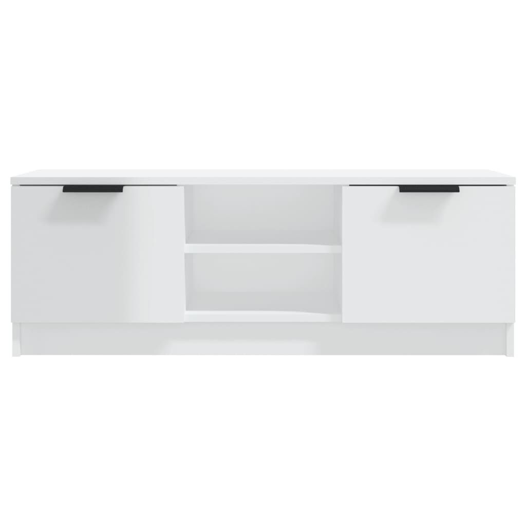 vidaXL Έπιπλο Τηλεόρασης Γυαλ. Λευκό 102x35x36,5 εκ Επεξεργασμένο Ξύλο