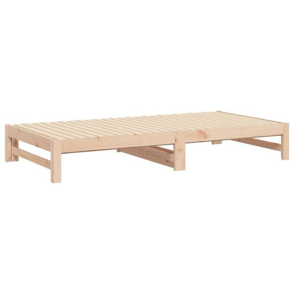 vidaXL Καναπές Κρεβάτι Συρόμενος 2x(90x200) εκ. από Μασίφ Ξύλο Πεύκου
