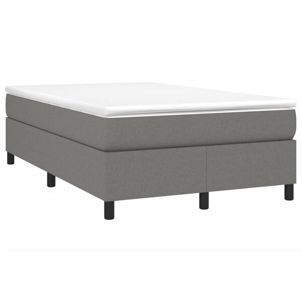 vidaXL Κρεβάτι Boxspring με Στρώμα Σκούρο Γκρι 120x190 εκ Υφασμάτινο