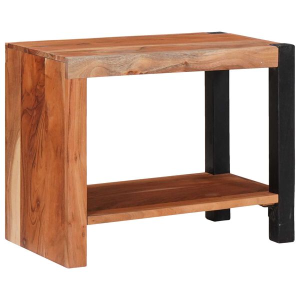 vidaXL Βιβλιοθήκη Καφέ, Μαύρο 50 x 30 x 40 εκ. Στερεό Ξύλο Ακακίας