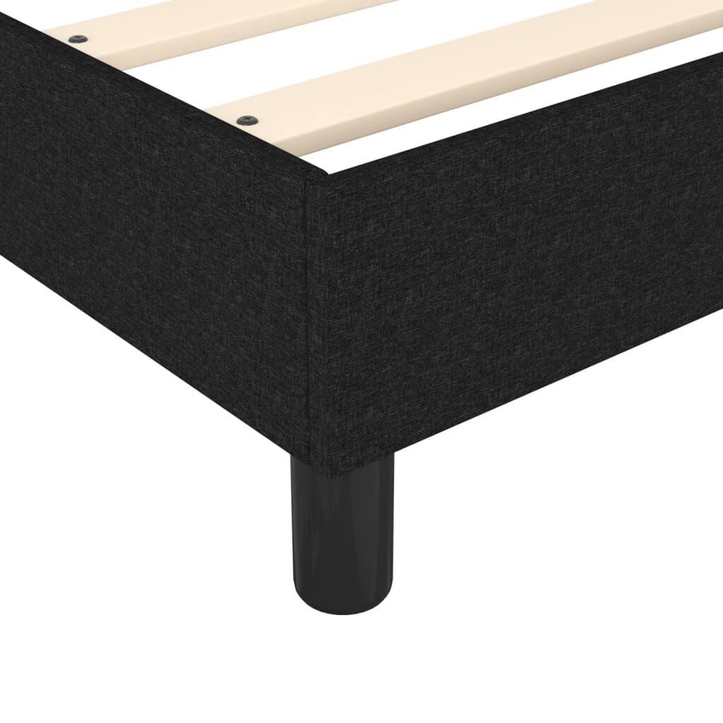vidaXL Κρεβάτι Boxspring με Στρώμα Μαύρο 200x200 εκ. Υφασμάτινο