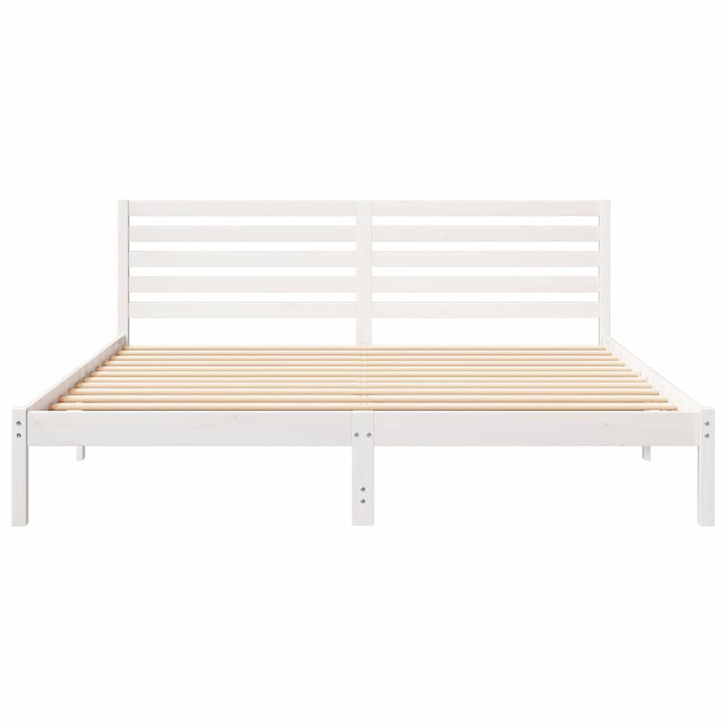 vidaXL Σκελετός Κρεβατιού Λευκό 180 x 200 cm Μασίφ ξύλο πεύκου