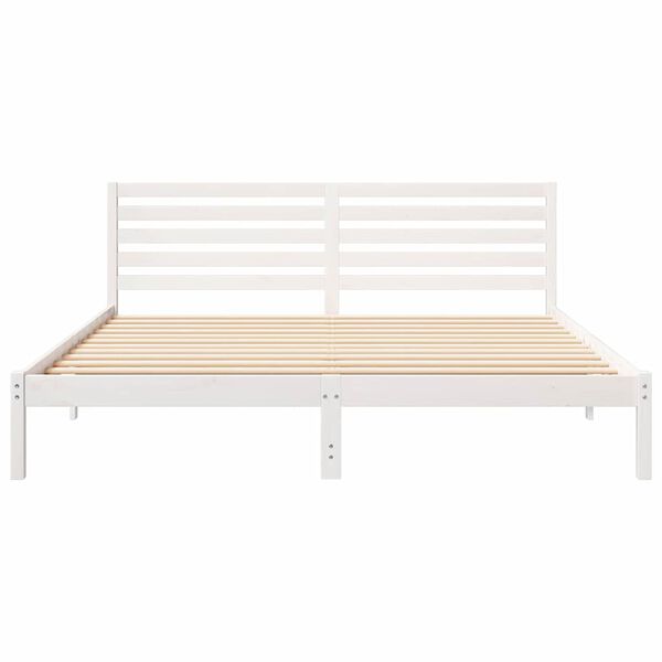 vidaXL Σκελετός Κρεβατιού Λευκό 180 x 200 cm Μασίφ ξύλο πεύκου