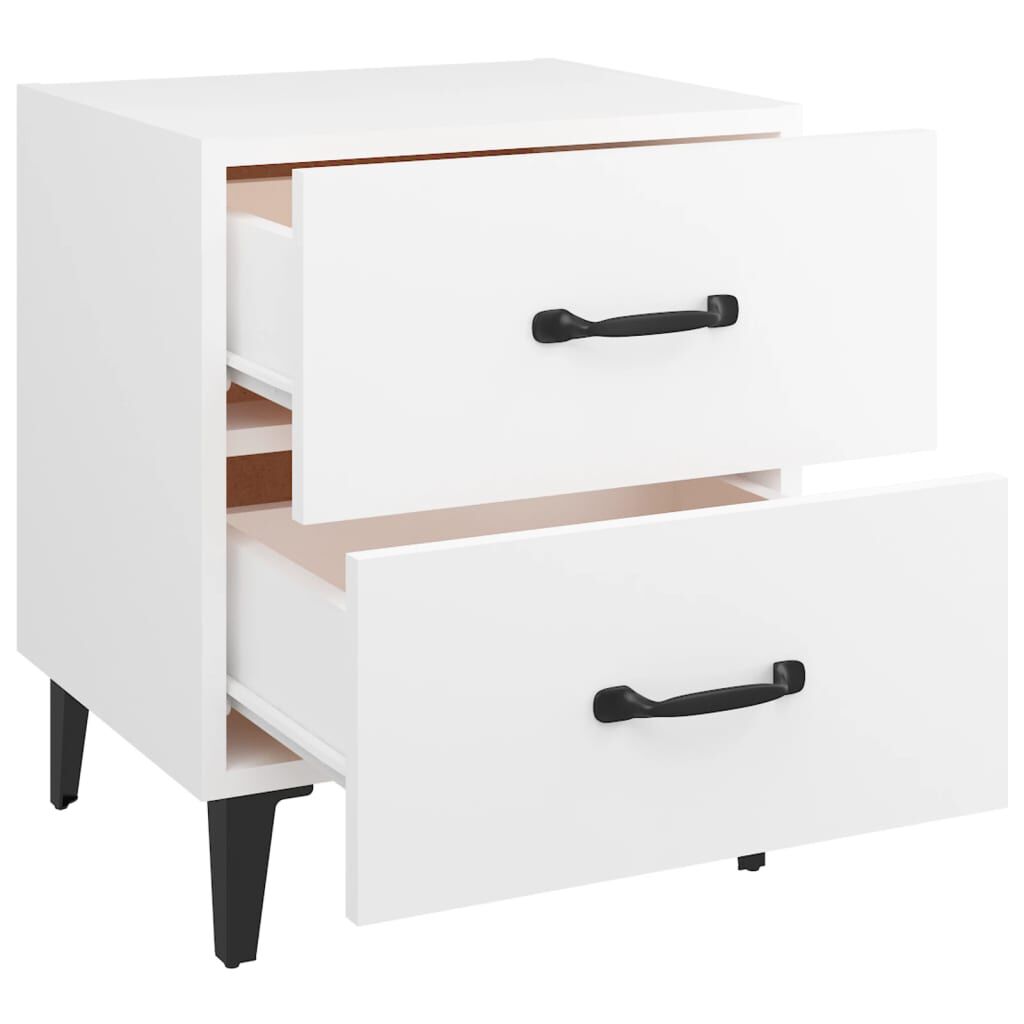 vidaXL Κομοδίνα 2 τεμ. Λευκά 40 x 35 x 47,5 εκ.