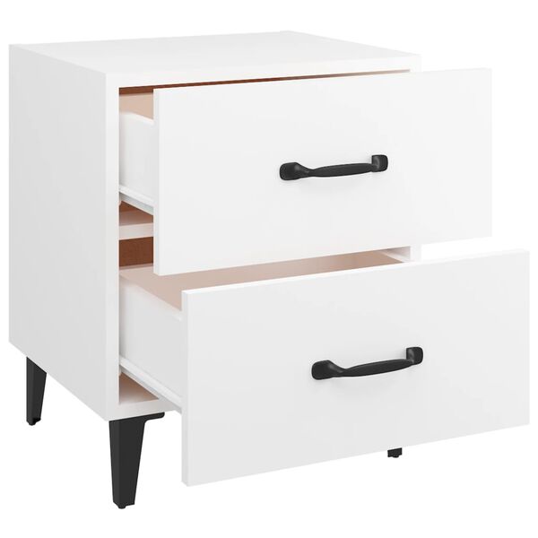 vidaXL Κομοδίνα 2 τεμ. Λευκά 40 x 35 x 47,5 εκ.