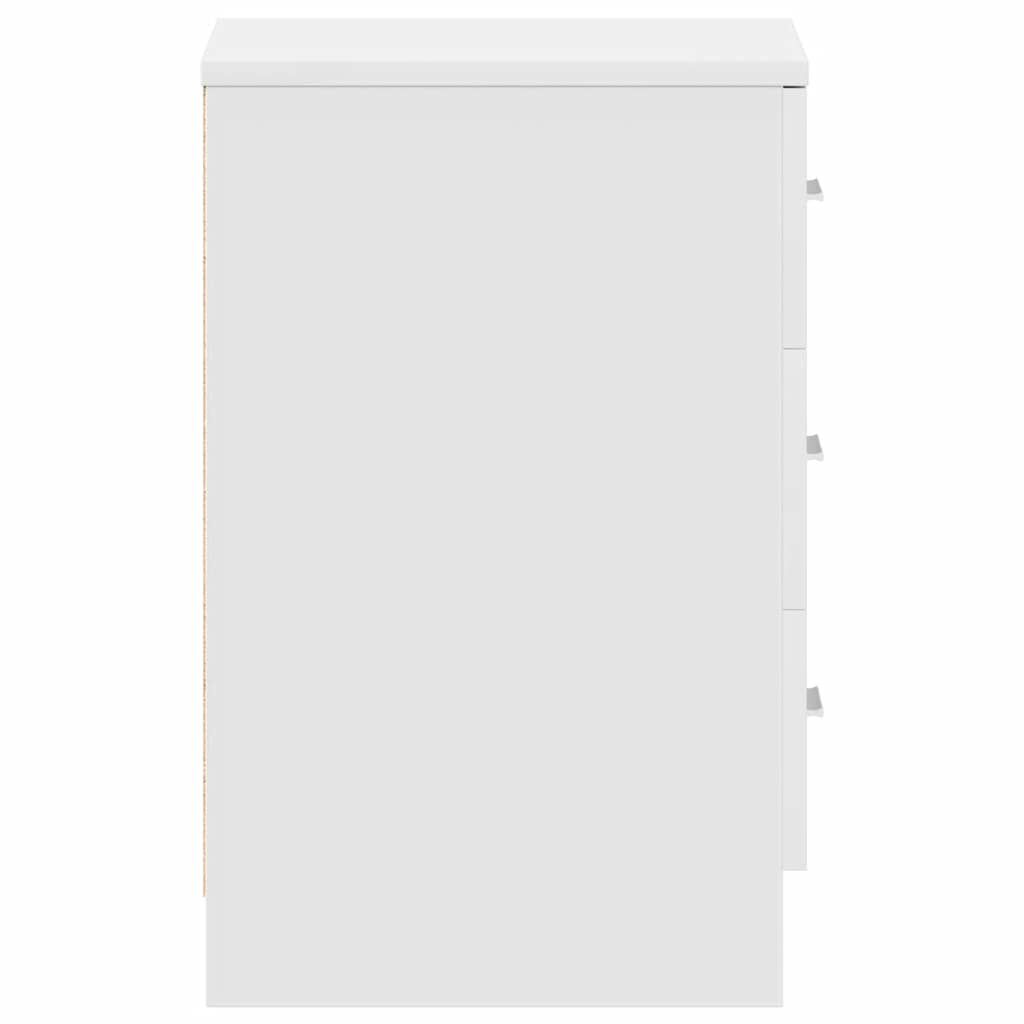 vidaXL Κομοδίνα 2 τεμ. Λευκά 38 x 35 x 56 εκ. από Επεξ. Ξύλο
