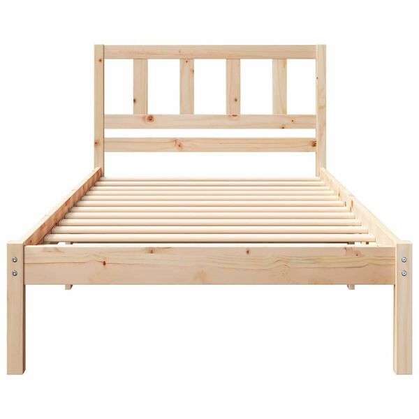 vidaXL Σκελετός Κρεβατιού Καφέ 75 x 190 cm Μασίφ ξύλο πεύκου