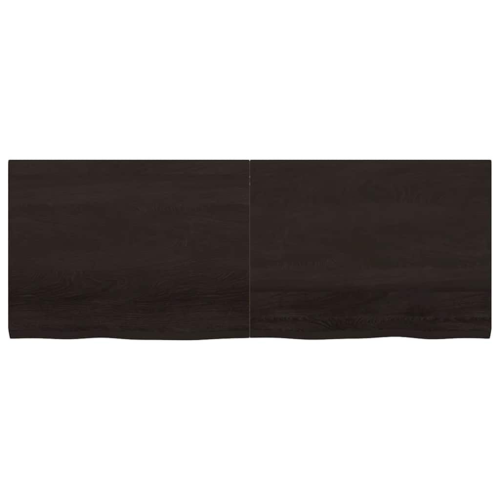 vidaXL Ράφι Τοίχου Σκούρο Καφέ 160x60x(2-4) εκ. Επεξ. Μασίφ Ξύλο Δρυός