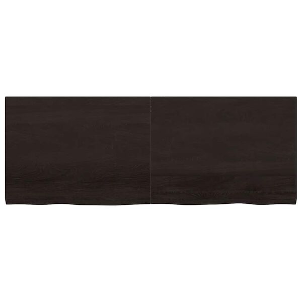 vidaXL Ράφι Τοίχου Σκούρο Καφέ 160x60x(2-4) εκ. Επεξ. Μασίφ Ξύλο Δρυός
