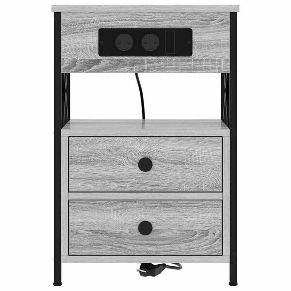 vidaXL Κομοδίνο 2 pcs Γκρι sonoma 40 x 31 x 60 εκ. Επεξεργασμένο ξύλο