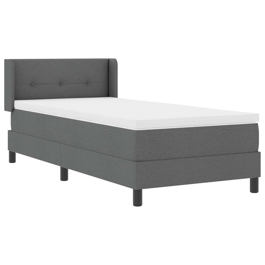 vidaXL Κρεβάτι Box Spring με Στρώμα, Σκούρο Γκρι - 80 x 200 εκ., Ύφασμα