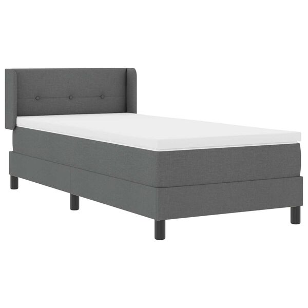 vidaXL Κρεβάτι Box Spring με Στρώμα, Σκούρο Γκρι - 80 x 200 εκ., Ύφασμα