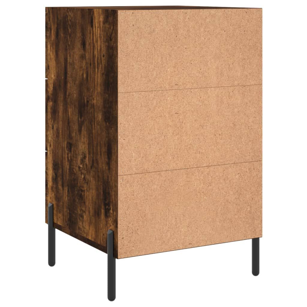 vidaXL Κομοδίνο Καπνιστή Δρυς 40 x 40 x 66 εκ. από Επεξεργασμένο Ξύλο
