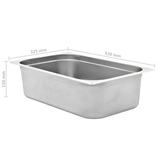 vidaXL Λεκάνες Gastronorm 2 τεμ. GN 1/1 150 χιλ. από Ανοξείδωτο Ατσάλι