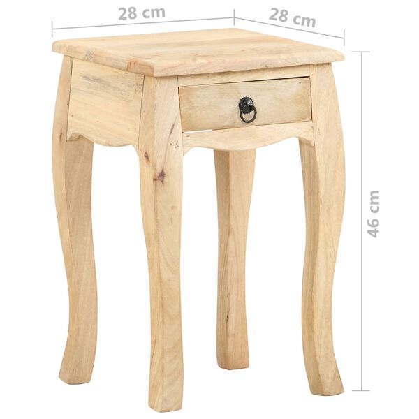 vidaXL Κομοδίνο 28 x 28 x 46 εκ. από Μασίφ Ξύλο Μάνγκο