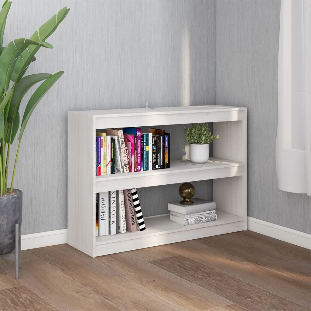 vidaXL Βιβλιοθήκη/Διαχωριστικό Χώρου Λευκό 100x30x71,5 εκ. Ξύλο Πεύκου