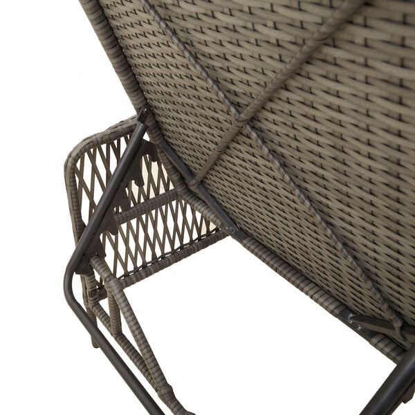vidaXL Ξαπλώστρα 2-πρόσωπο 2 pcs Γκρι 35 x 35 x 32 εκ. συνθετικό ρατάν