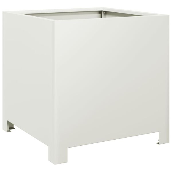 vidaXL Ζαρντινιέρα Λευκή 40 x 40 x 40 εκ. από Ατσάλι
