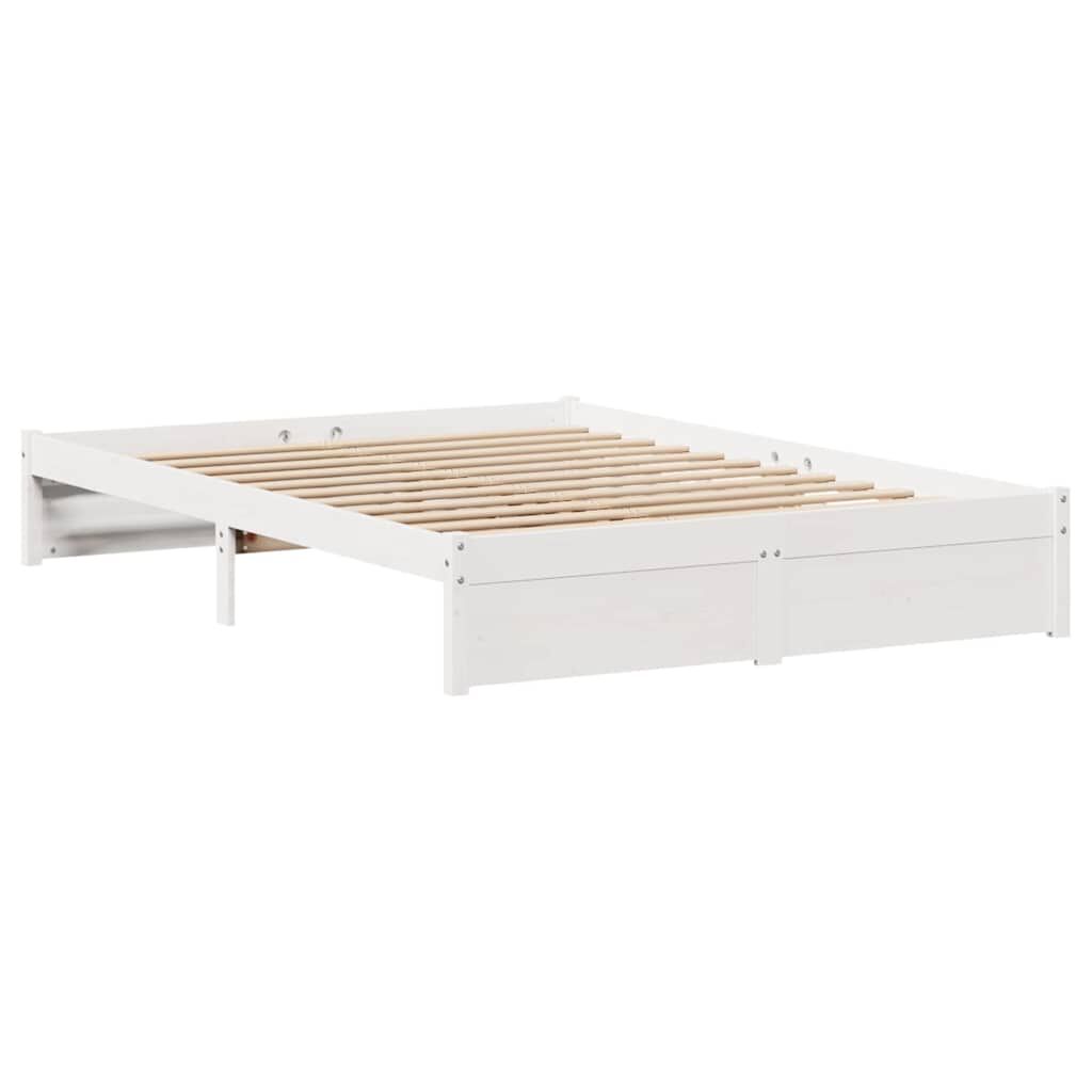 vidaXL Σκελετός Κρεβ. Χωρίς Στρώμα Λευκό 150x200 εκ Μασίφ Πεύκο