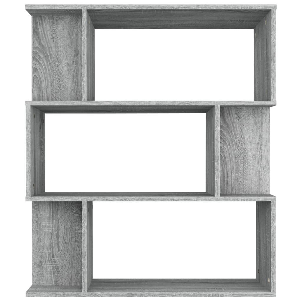 vidaXL Βιβλιοθήκη/Διαχωρ. Χώρου Γκρι Sonoma 80x24x96 εκ. Επεξεργ. Ξύλο