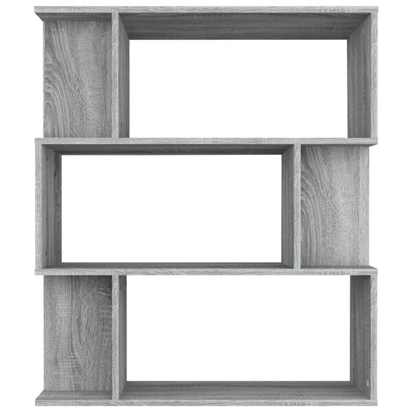 vidaXL Βιβλιοθήκη/Διαχωρ. Χώρου Γκρι Sonoma 80x24x96 εκ. Επεξεργ. Ξύλο