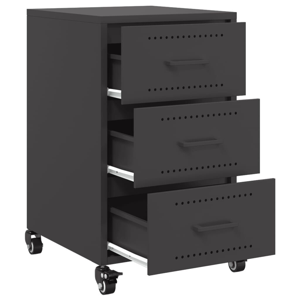 vidaXL Κομοδίνο Μαύρο 36x39x59 εκ. από Χάλυβα