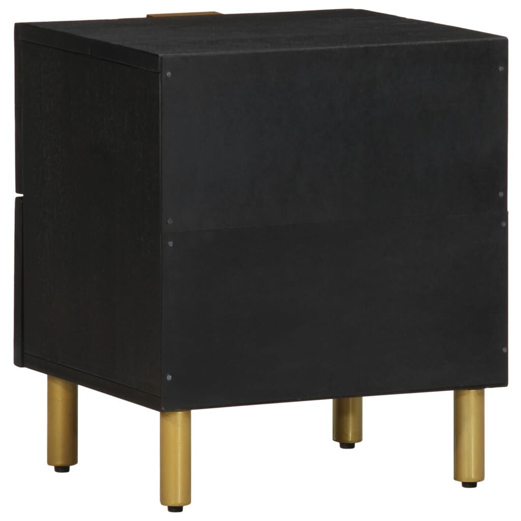 vidaXL Κομοδίνο Μαύρο 40 x 33 x 46 εκ. από Μασίφ Ξύλο Μάνγκο