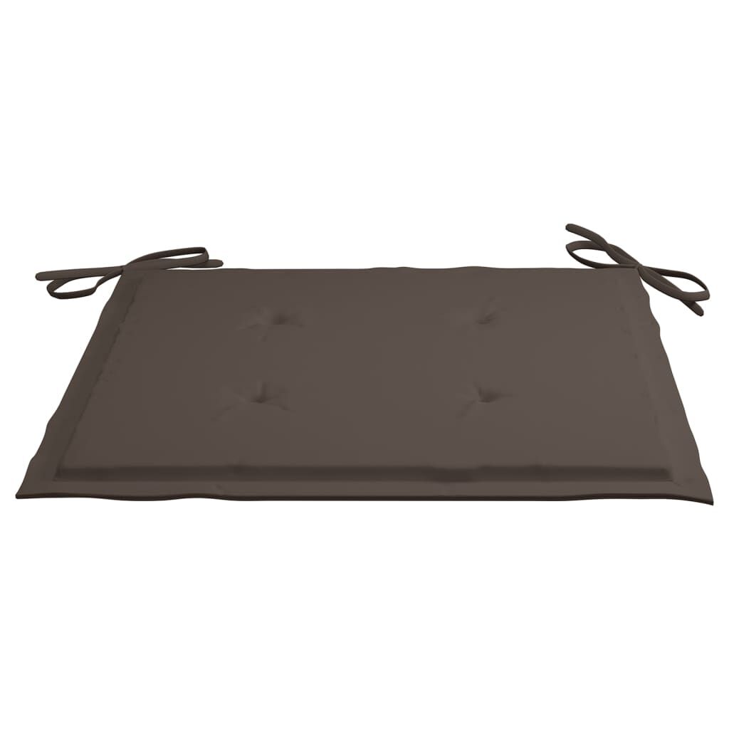vidaXL Καρέκλες Τραπεζαρίας 6 τεμ. Μασίφ Ξύλο Teak & Taupe Μαξιλάρια
