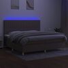 vidaXL &Kappa;&rho;&epsilon;&beta;ά&tau;&iota; Boxspring &mu;&epsilon; &Sigma;&tau;&rho;ώ&mu;&alpha; & LED Taupe 200x200 &epsilon;&kappa;. &Upsilon;&phi;&alpha;&sigma;&mu;ά&tau;&iota;&nu;&omicron;