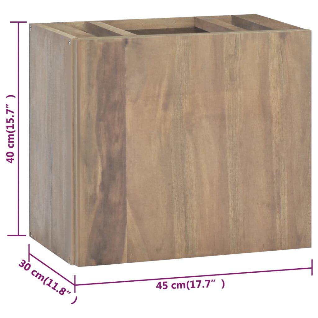 vidaXL Ντουλάπι Μπάνιου Επιτοίχιο 45x30x40 εκ. από Μασίφ Ξύλο Teak