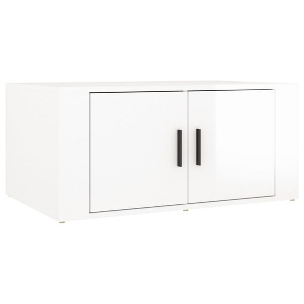 vidaXL Τραπεζάκι Σαλονιού Γυαλ. Λευκό 80x50x36 εκ. Επεξεργ. Ξύλο