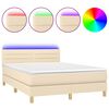 vidaXL &Kappa;&rho;&epsilon;&beta;ά&tau;&iota; Boxspring &mu;&epsilon; &Sigma;&tau;&rho;ώ&mu;&alpha; & LED &Kappa;&rho;&epsilon;&mu; 140x200 &epsilon;&kappa;. &Upsilon;&phi;&alpha;&sigma;&mu;ά&tau;&iota;&nu;&omicron;