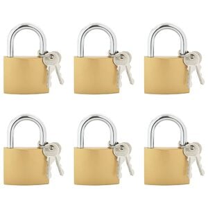 vidaXL &Kappa;&lambda;&epsilon;&iota;&delta;&alpha;&rho;&iota;ά U &mu;&epsilon; &Kappa;&lambda;&epsilon;&iota;&delta;&iota;ά 6 pcs &Omicron;&rho;&epsilon;ί&chi;&alpha;&lambda;&kappa;&omicron;&sigmaf; &Sigma;ί&delta;&epsilon;&rho;&omicron;